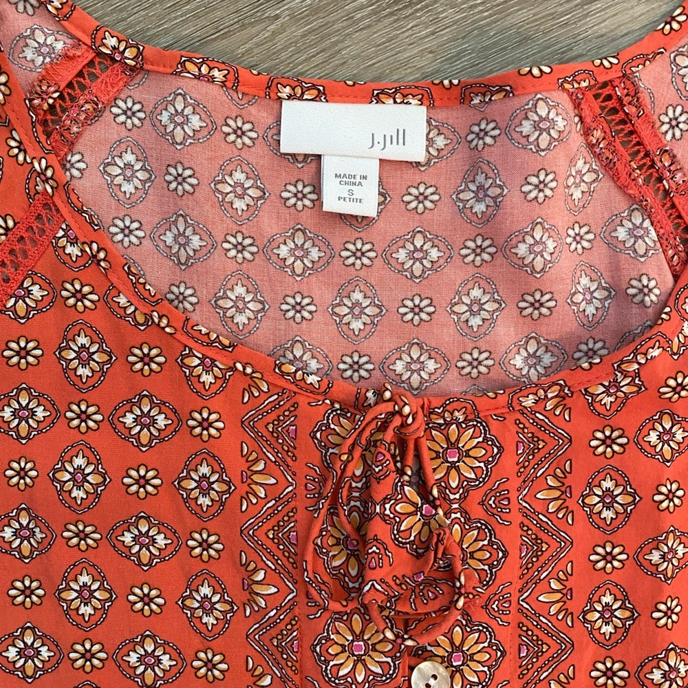 Red Floral J. Jill Top